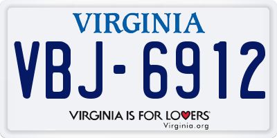 VA license plate VBJ6912