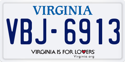 VA license plate VBJ6913