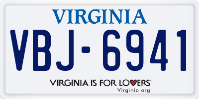 VA license plate VBJ6941
