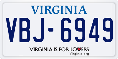 VA license plate VBJ6949