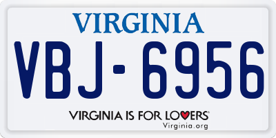 VA license plate VBJ6956