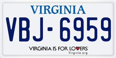 VA license plate VBJ6959