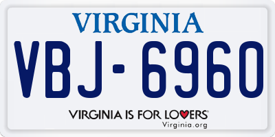VA license plate VBJ6960