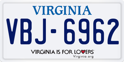 VA license plate VBJ6962
