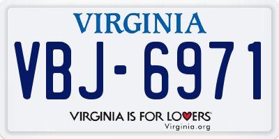 VA license plate VBJ6971