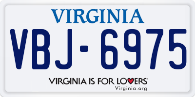 VA license plate VBJ6975