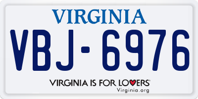 VA license plate VBJ6976