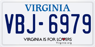 VA license plate VBJ6979