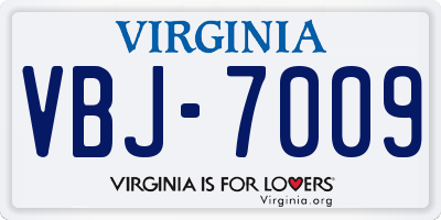 VA license plate VBJ7009