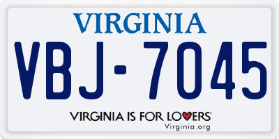 VA license plate VBJ7045