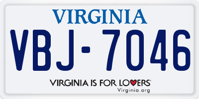 VA license plate VBJ7046