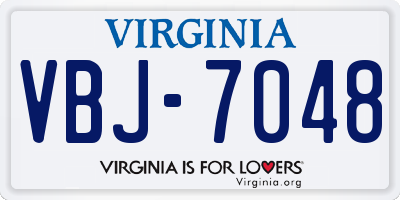 VA license plate VBJ7048