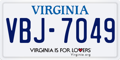VA license plate VBJ7049
