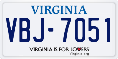 VA license plate VBJ7051