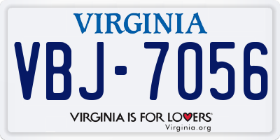 VA license plate VBJ7056