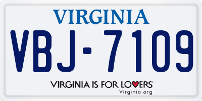 VA license plate VBJ7109