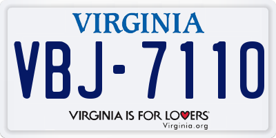 VA license plate VBJ7110