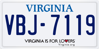 VA license plate VBJ7119
