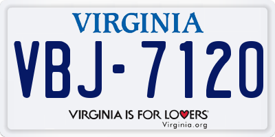 VA license plate VBJ7120