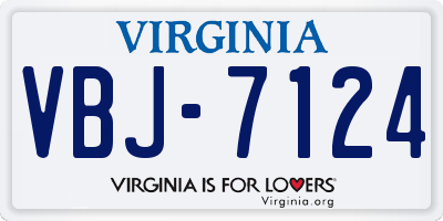 VA license plate VBJ7124