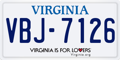 VA license plate VBJ7126