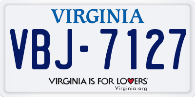 VA license plate VBJ7127