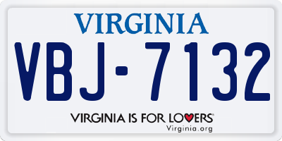 VA license plate VBJ7132