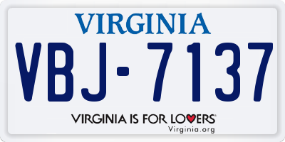 VA license plate VBJ7137