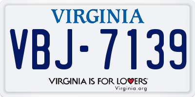 VA license plate VBJ7139