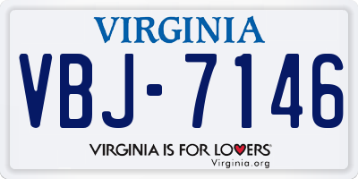 VA license plate VBJ7146
