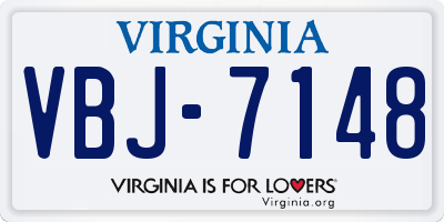 VA license plate VBJ7148