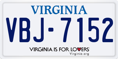 VA license plate VBJ7152