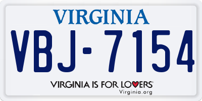 VA license plate VBJ7154