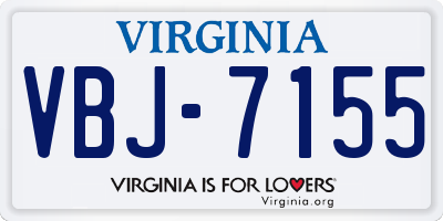 VA license plate VBJ7155