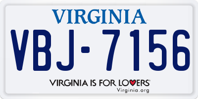 VA license plate VBJ7156
