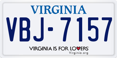 VA license plate VBJ7157