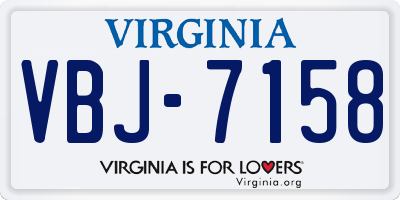 VA license plate VBJ7158