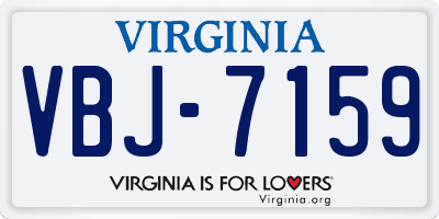 VA license plate VBJ7159