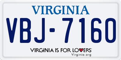 VA license plate VBJ7160