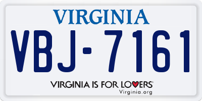 VA license plate VBJ7161