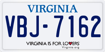 VA license plate VBJ7162