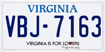 VA license plate VBJ7163