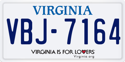 VA license plate VBJ7164