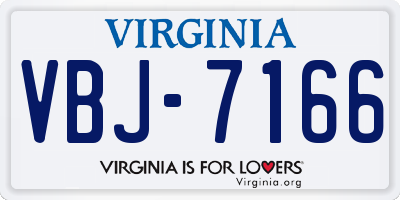 VA license plate VBJ7166