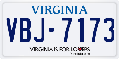 VA license plate VBJ7173