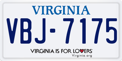 VA license plate VBJ7175