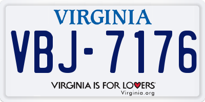 VA license plate VBJ7176