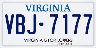 VA license plate VBJ7177
