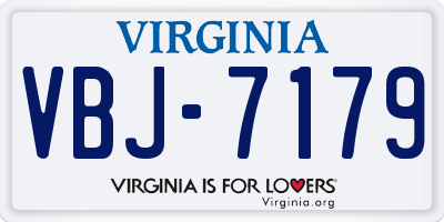 VA license plate VBJ7179