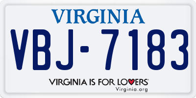 VA license plate VBJ7183